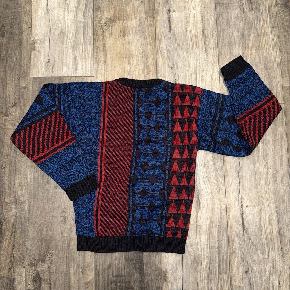 VTG McGregor 80s Sweater Youth‎ Medium Multicolor Abstract EUC